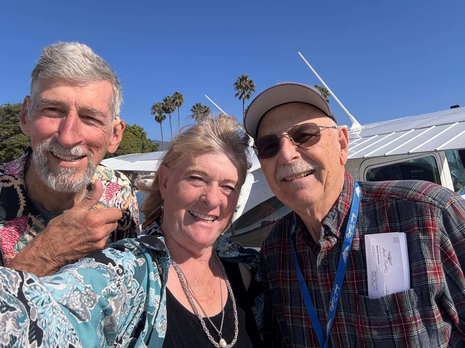 Angel Flight West mission photo of pilots and passengers